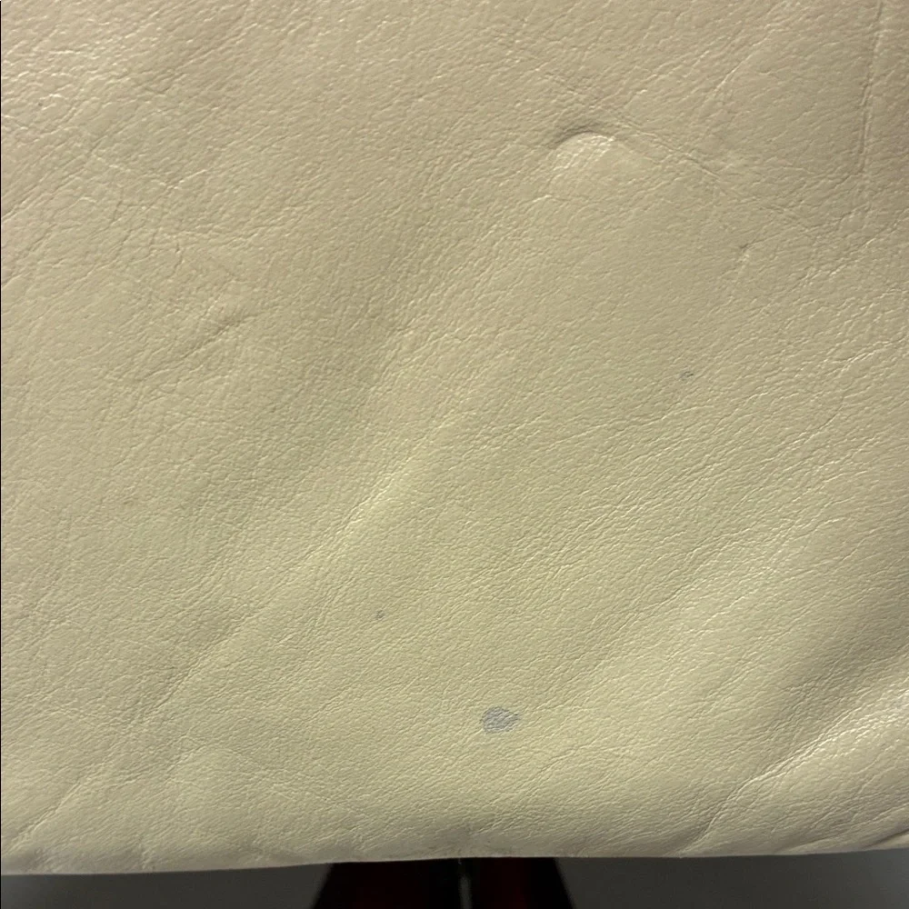 Cream Leather Clutch